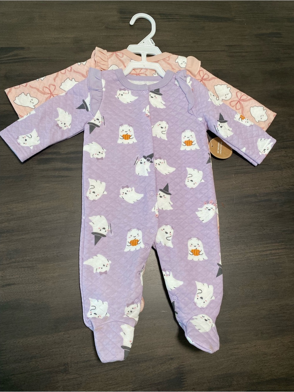 NWT LILA&JACK Button Pajamas Footie 3-6M Halloween Pumpkin & Ghost Lot